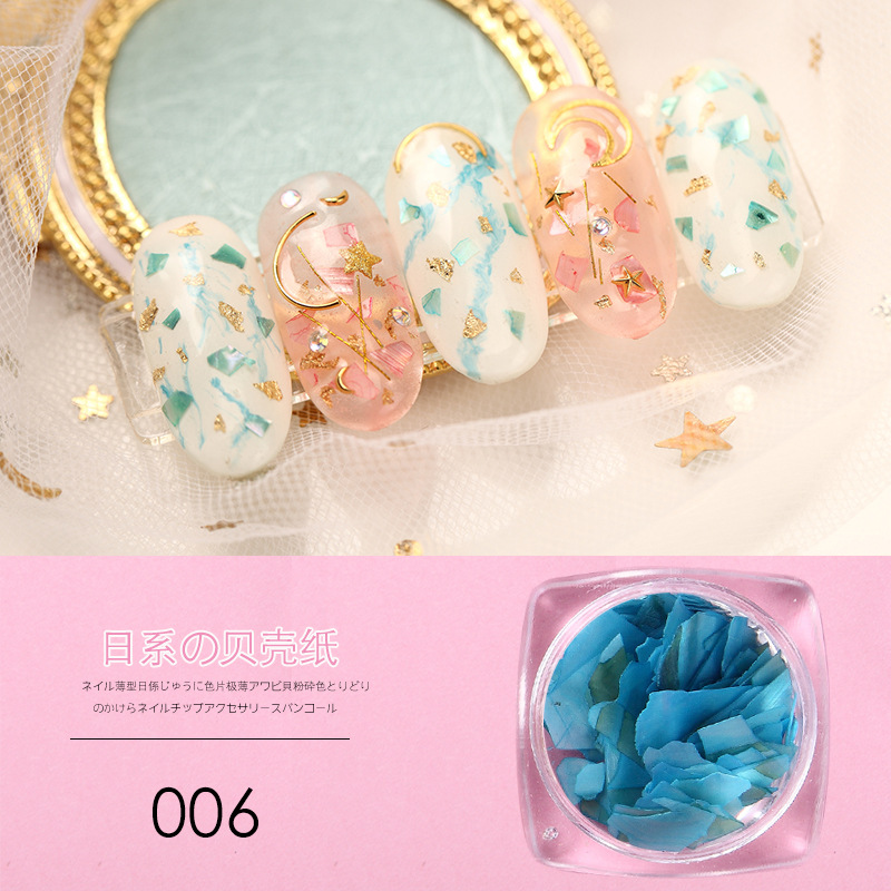 Joyería de uñas al por mayor de uñas japonesas naturales grandes rebanadas de abulón decoración de uñas rebanadas de concha