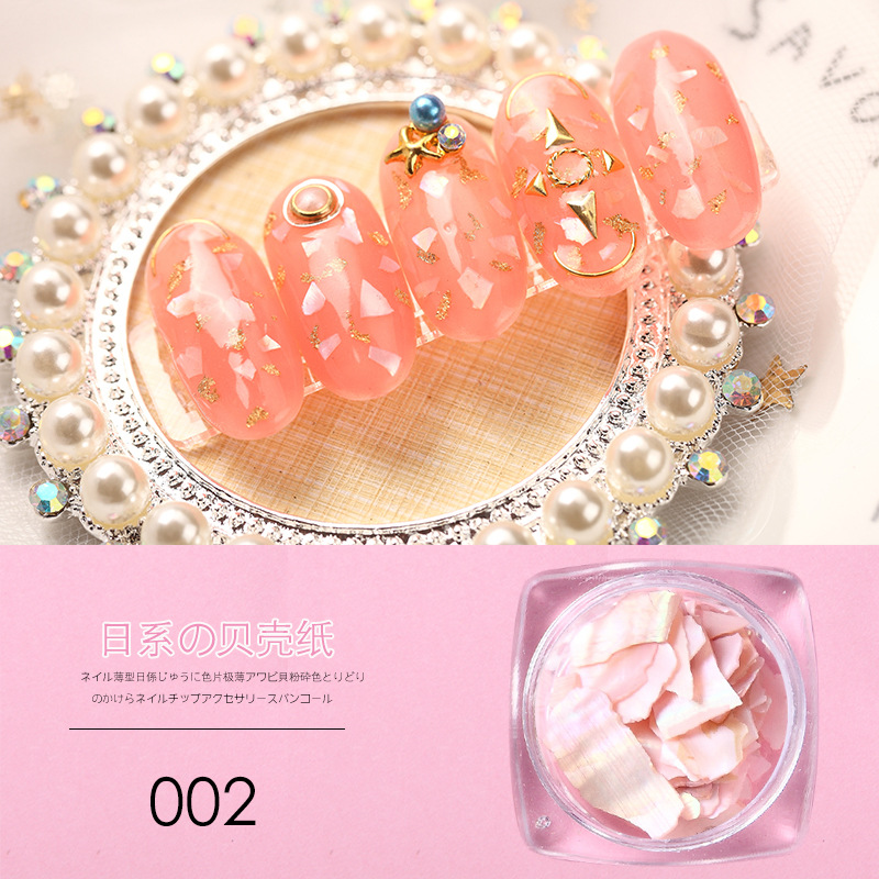 Joyería de uñas al por mayor de uñas japonesas naturales grandes rebanadas de abulón decoración de uñas rebanadas de concha