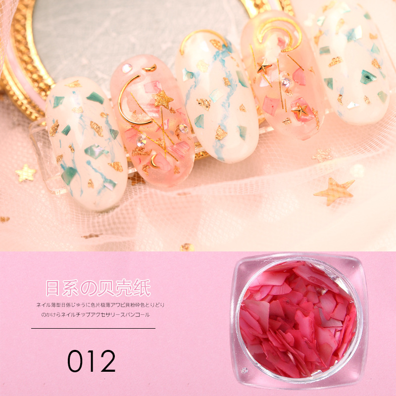 Joyería de uñas al por mayor de uñas japonesas naturales grandes rebanadas de abulón decoración de uñas rebanadas de concha