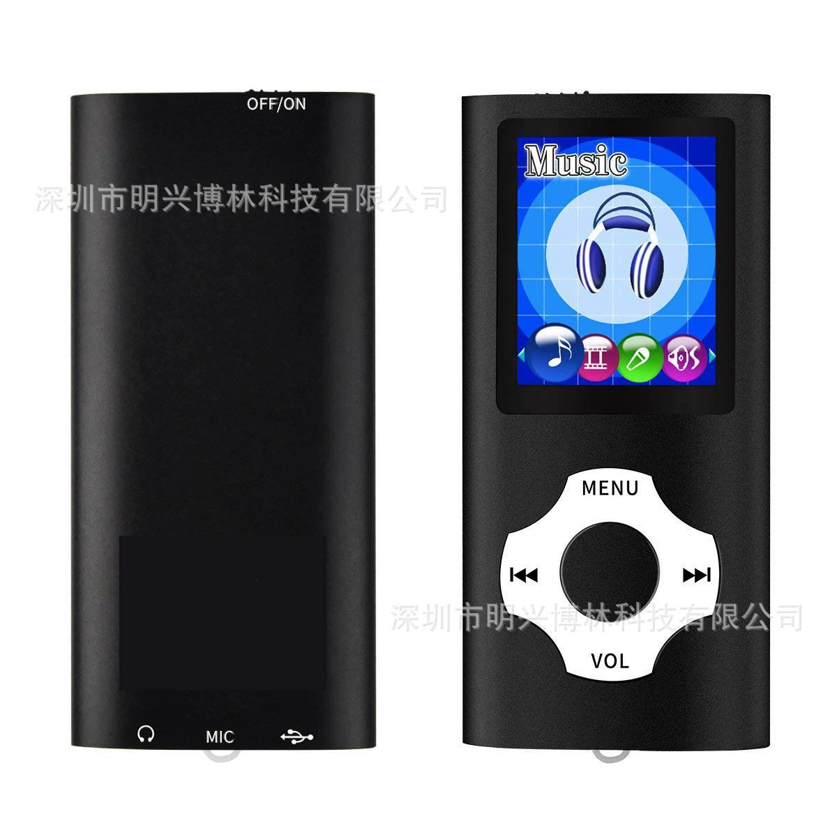 Портативный MP4/MP3-плеер, корпус из алюминия 1.8 дюйма, microSD до 64 ГБ, FM и диктофон