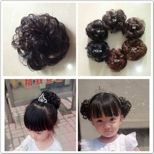 Children's Wig Children's Day Kindergarten Performance Baby Girl Dancing Wig Wig Wig Ring Ball Head Flower Head
