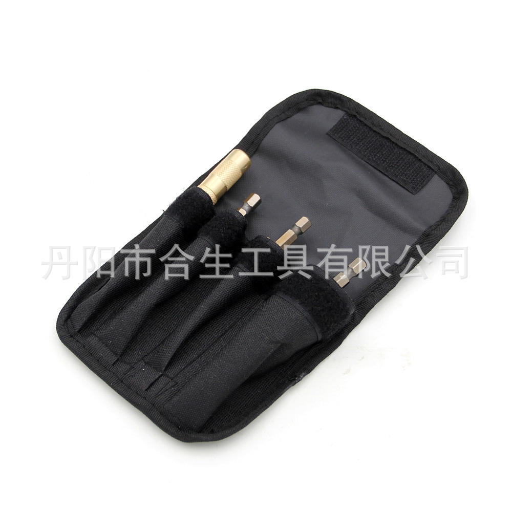 Transfronterizo de 4 piezas bolsa de tela Centro de perforación espiral ranura escalera hexagonal broca traje centrado perforación escariado