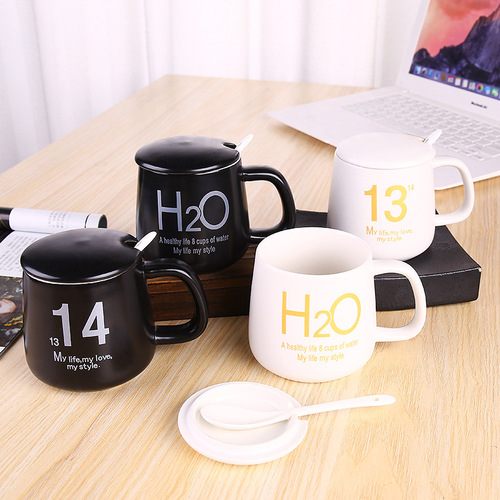 1314 Ceramic Cup Breakfast Cup 520 Couple Cup Set Coffee Cup Water Cup Creative Constant Temperature Mug Printing