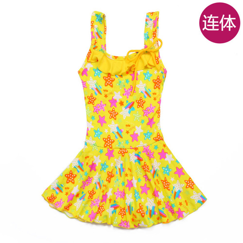 Girls' one-piece swimsuit, princess skirt style, cute Korean children, middle and large children, baby swimming trunks, children's swimsuit