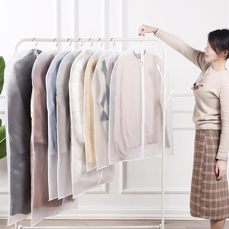 transparent clothes dust cover dustproof bag non-woven suit cover coat clothing dust bag dustproof bag peva clothing storage