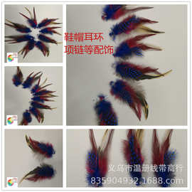 温册羽毛供应帽子装饰天然彩色羽毛小花朵尖毛珍珠毛耳环饰品挂饰