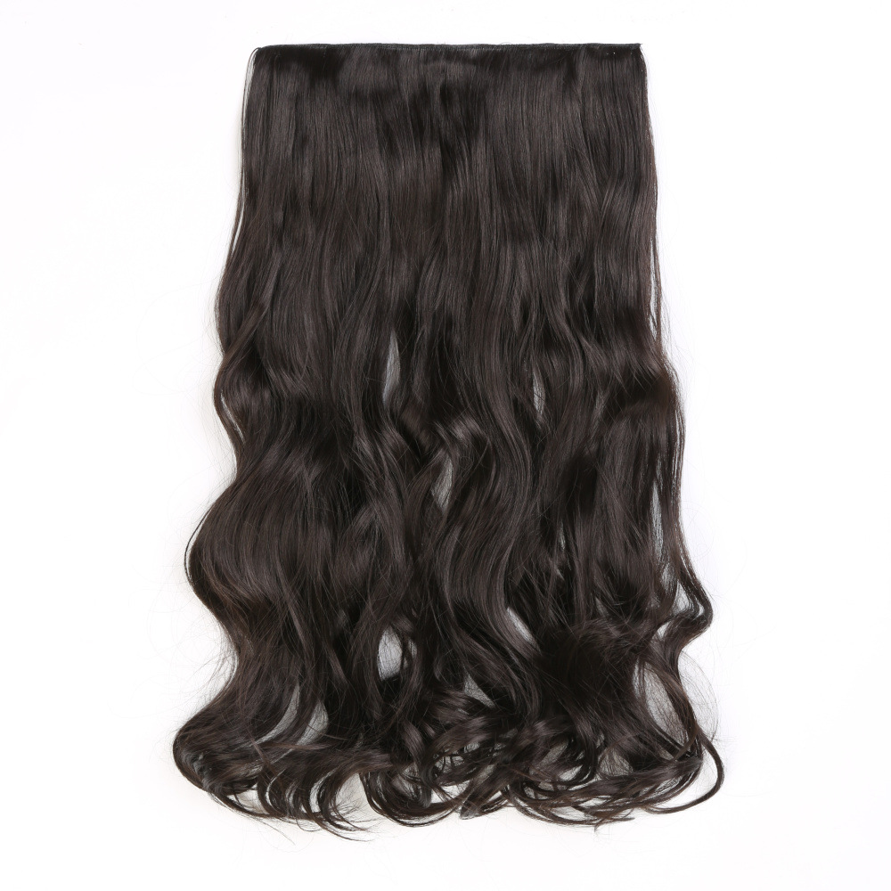 Pieza de peluca europea y americana pieza de extensión de cabello peluca natural sin costuras realista pieza de extensión de cabello de una pieza de extensión de cabello Peluca de cinco tarjetas