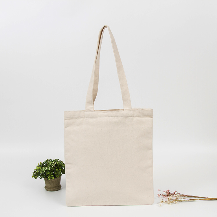 夏季麻料带内兜空白现货手提帆布袋定 做学生diy教育培训班棉布袋