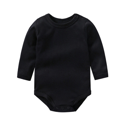 Baby bag, spring and autumn, baby boy and girl underwear, pajamas, shoulder buttons, triangle harem, long-sleeved inner wear one-piece clothes
