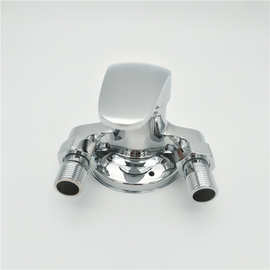 铜明装三角淋浴水龙头浴室热水器明装混水冷热阀花洒水龙头批发