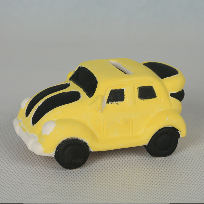 DIY muñecas pintadas de cerámica niños puzzle graffiti juguetes coche lata de dinero autobús deportivo blanco fábrica al por mayor