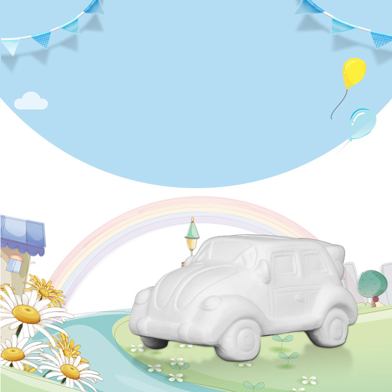 DIY muñecas pintadas de cerámica niños puzzle graffiti juguetes coche lata de dinero autobús deportivo blanco fábrica al por mayor