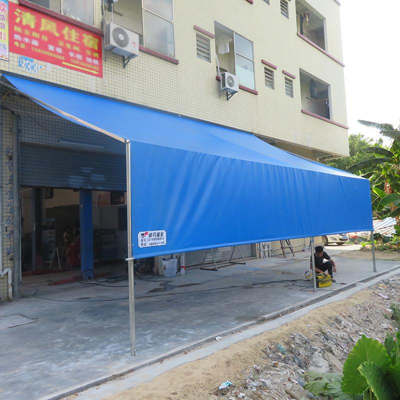 Outdoor Awning with Hand-Crank Retractable Curtain Tent for Windows and Balconies, Sunshade and Rainproof Windproof Fabric