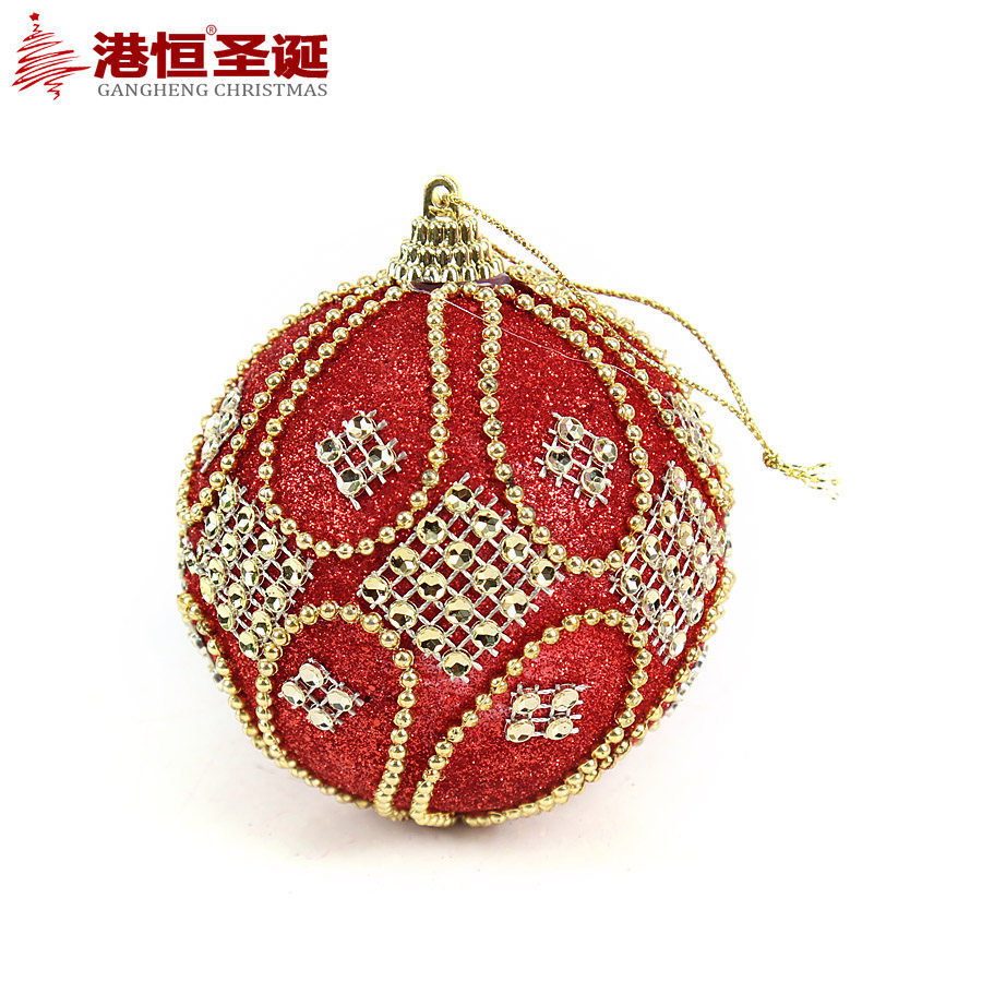 Nuevo 8cm espuma BOLA DE Navidad pegatinas hechas a mano perlas colgante decoraciones de Navidad decoración del árbol de Navidad BOLA DE Navidad