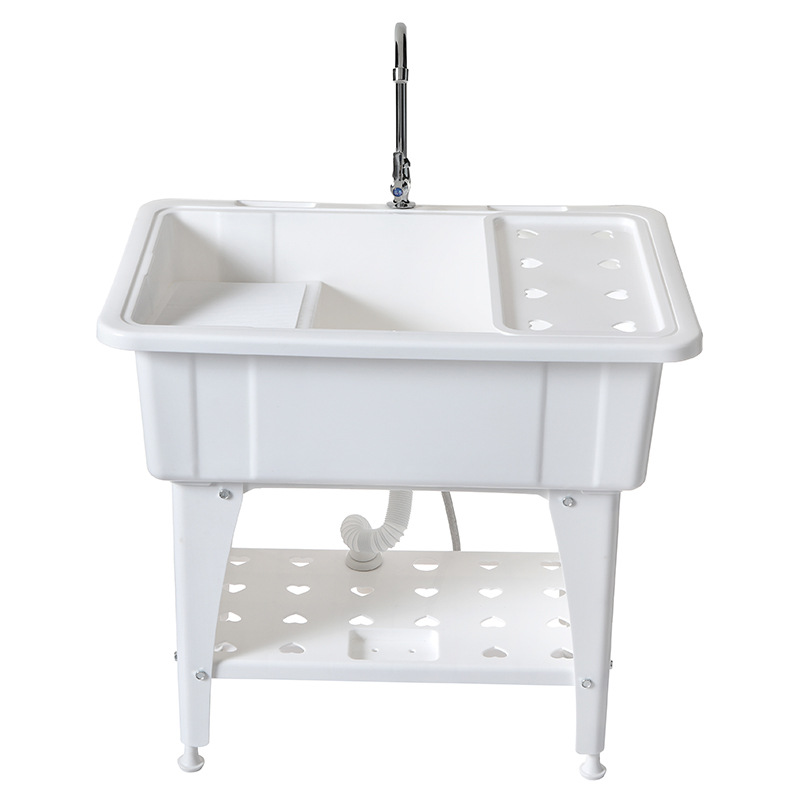 Directo de fábrica piscina de lavandería de plástico con lavabo balcón fregadero gabinete mesa de lavandería del hogar lavabo fregadero