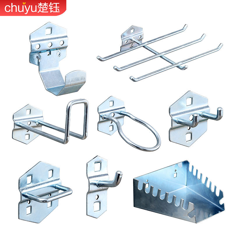 Factory direct single straight hook parts box metal hardware tools hook square hole hanging plate hole plate hanging plate