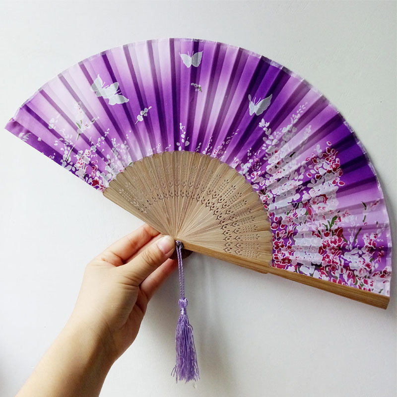 En stock despedida concubina mismo ventilador verano Internet celebridad ventilador estilo antiguo ventilador plegable estudiante Hanfu danza ventilador uso diario