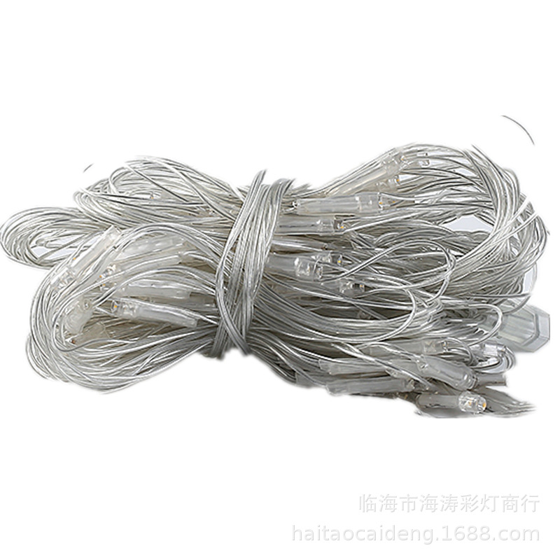 Luz de red solar Luz de color LED luz intermitente Cadena de red de pesca Luz de Navidad Cadena de luz impermeable decoración de interiores cortina de malla de luz