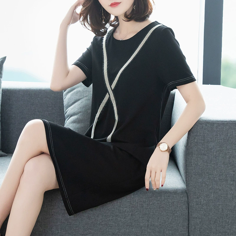 Новая модель женской цепи большого размера кисточки темперамент толстая сестра 200 фунтов летнее платье тонкое