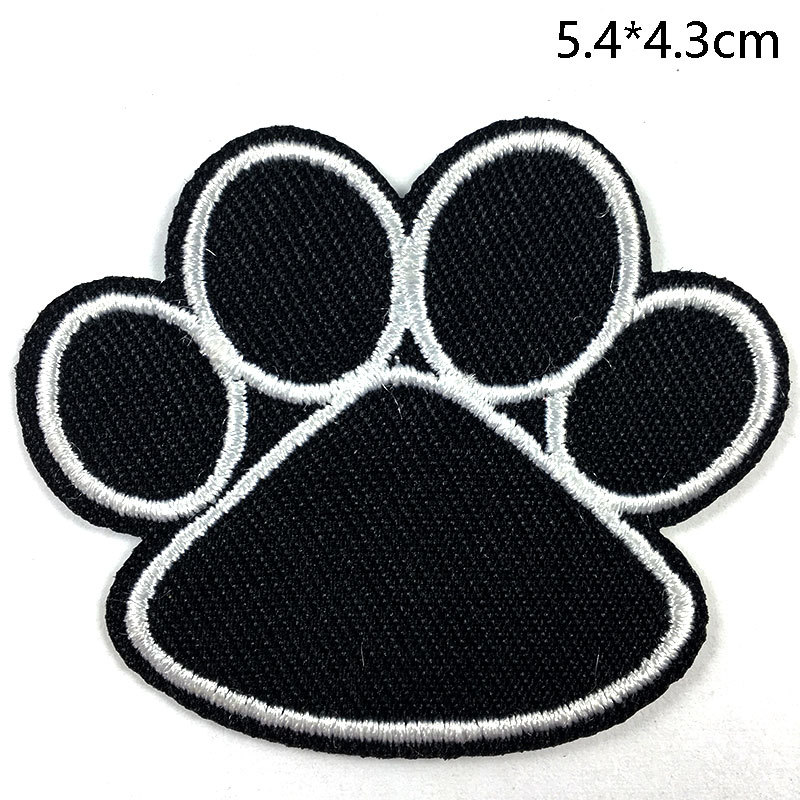 Huellas de la garra del perrito adhesivo bordado de tela pegatinas de dibujos animados ropa mochila accesorios DIY accesorios parche agujero