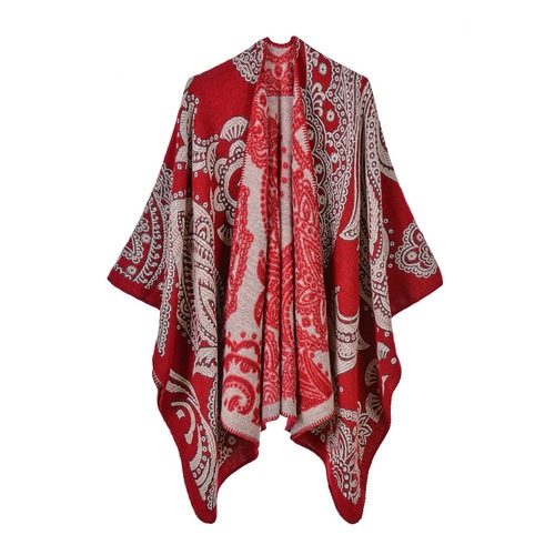 European and American fashion autumn and winter hot selling large cashew imitation cashmere women's scarf versatile thickened warm shawl cloak