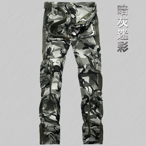 Allied Forces Outdoor Military Enthusiast Pants for Men, 3D Pockets Camouflage Casual Pants, Multi-Pocket Hiking Pants, Work Pants