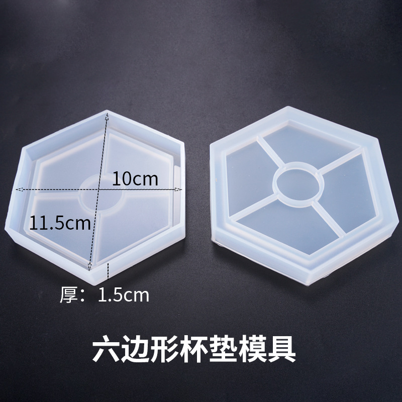 Yu Meiren DIY de Cristal epoxi joyería hecha a mano cuadrada redonda hexagonal posavasos molde silicona Pascua
