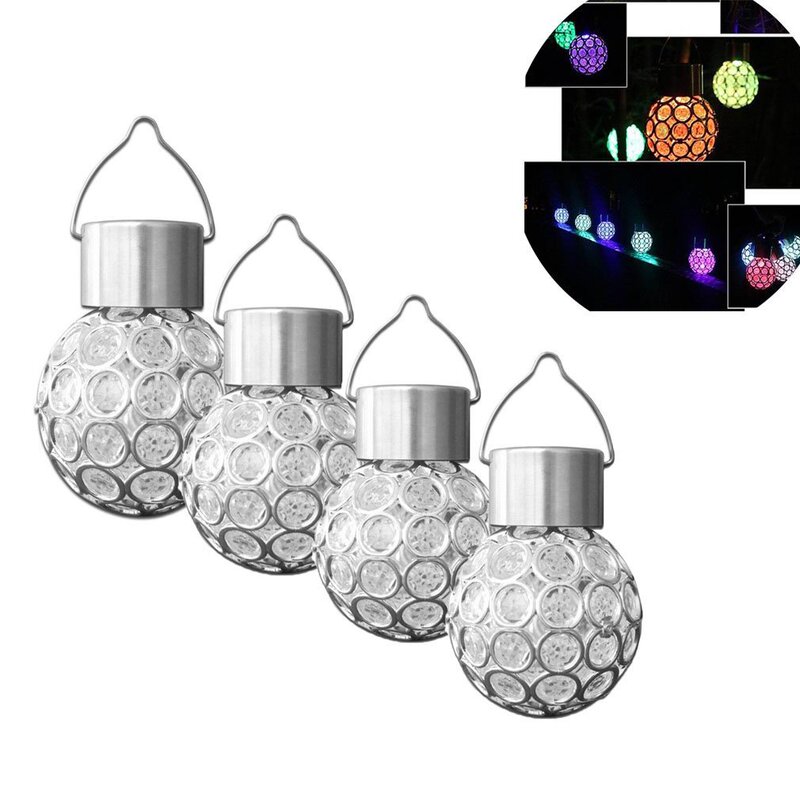 Colorful solar luminous ball hanging lamp solar luminous magic ball LED light-controlled induction lawn garden lamp