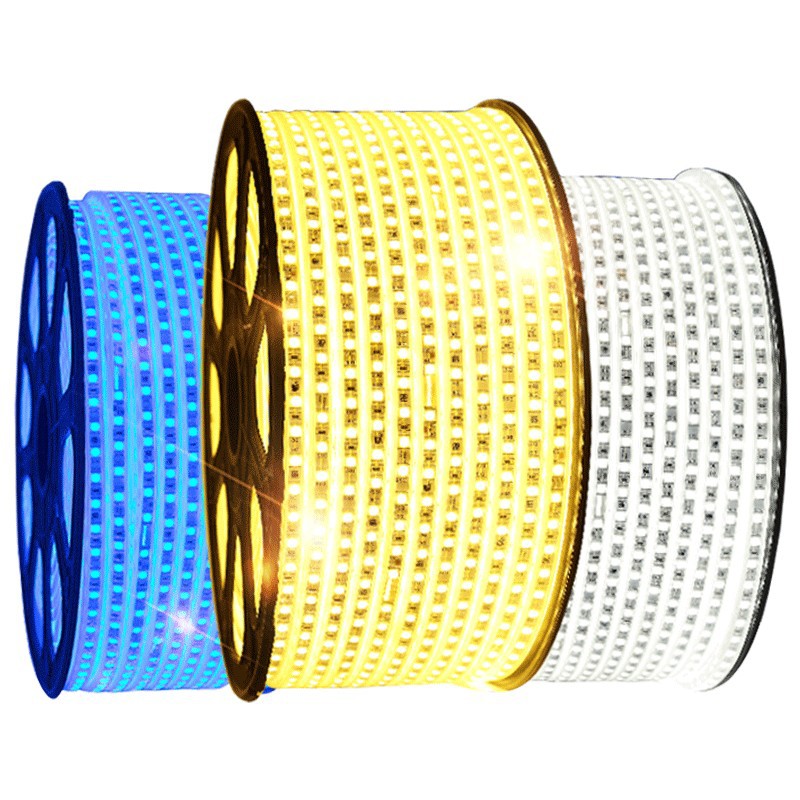 Tira de luz led 2835 impermeable de alta presión LED parche flexible tira de luz 5730 doble fila tres filas 220V tira de luz de ingeniería