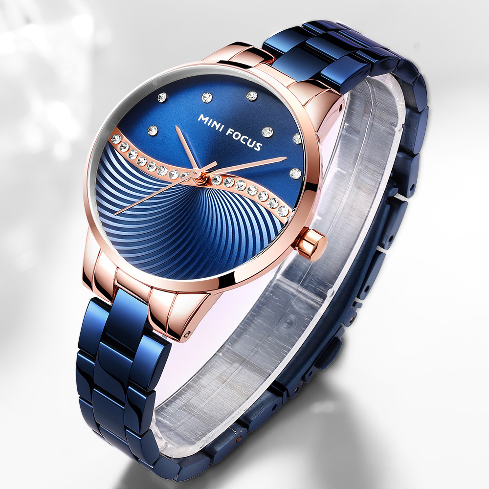 Mini Focus Brand Genuine Fashion Steel Band Watch Japanese Movement Diamond Waterproof Women's Watch 0263L