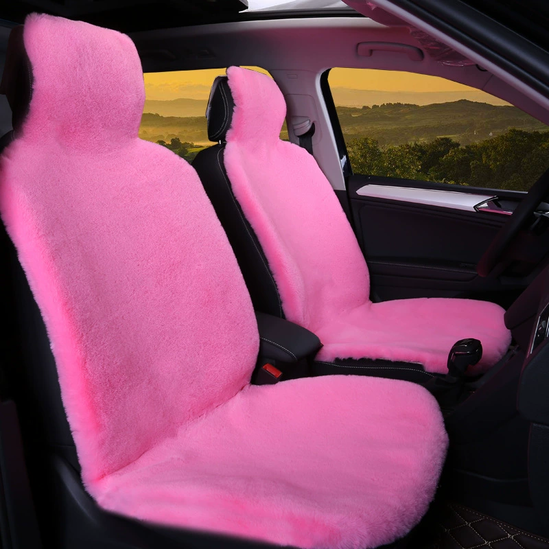 Новая Автомобильная подушка из искусственного меха кролика, зимняя Передняя универсальная короткая плюшевая подушка для одного сиденья, теплая монолитная подушка