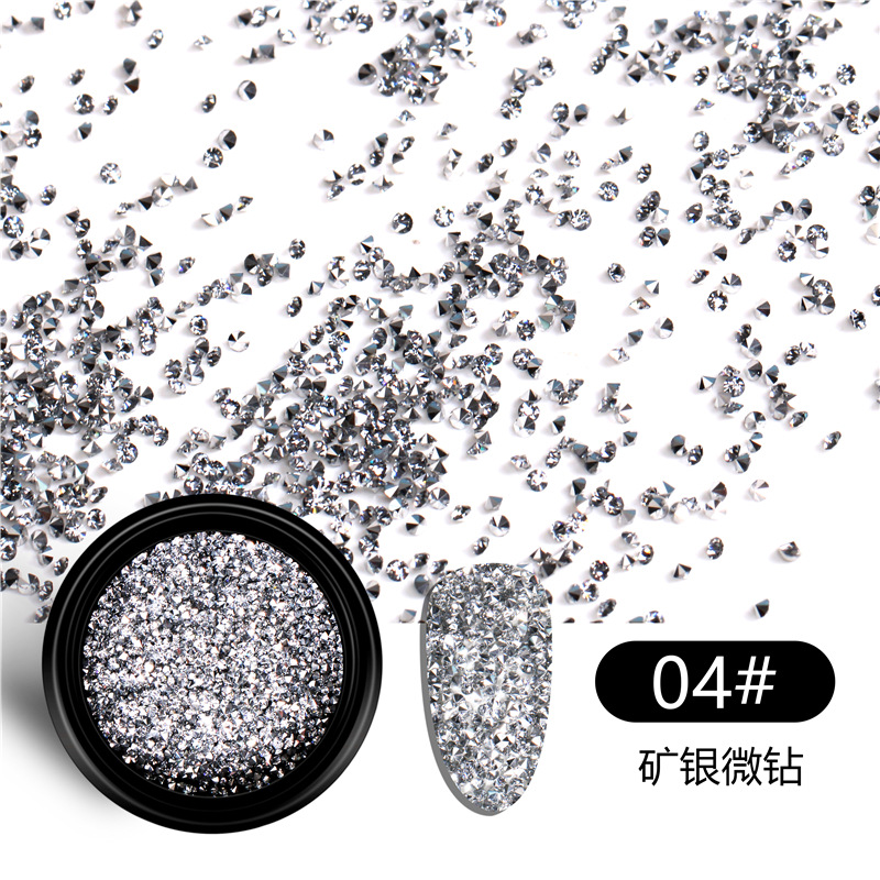 Manicura Nueva York tormenta micro diamante mezclado uñas pegado diamante grava cristal arena manicura joyería Red Diamante Rojo