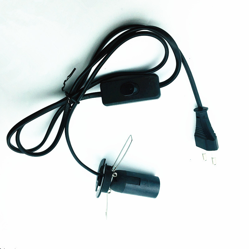 欧洲带弹夹灯头 带底座塑料件 303按钮开关线