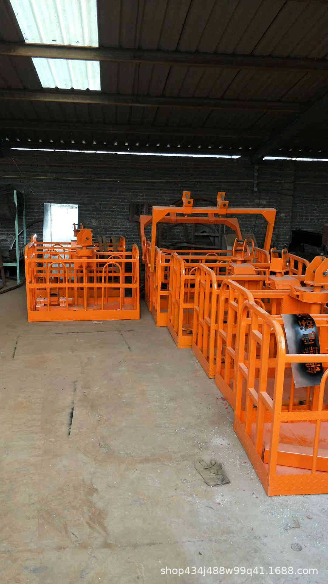 吊篮吊车用双人吊篮，外墙施工吊车吊框，高空调节平衡篮