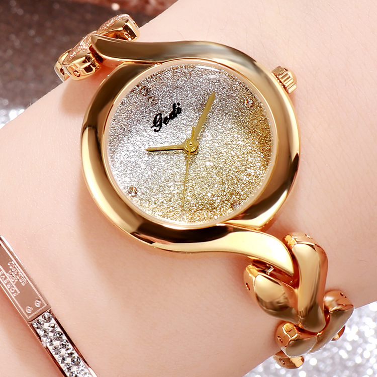 GEDI New Women's Watch Gold Watch Gradient Temperament Women's Fashion Bracelet Watch Waterproof Simple Watch Women's Watch 3015