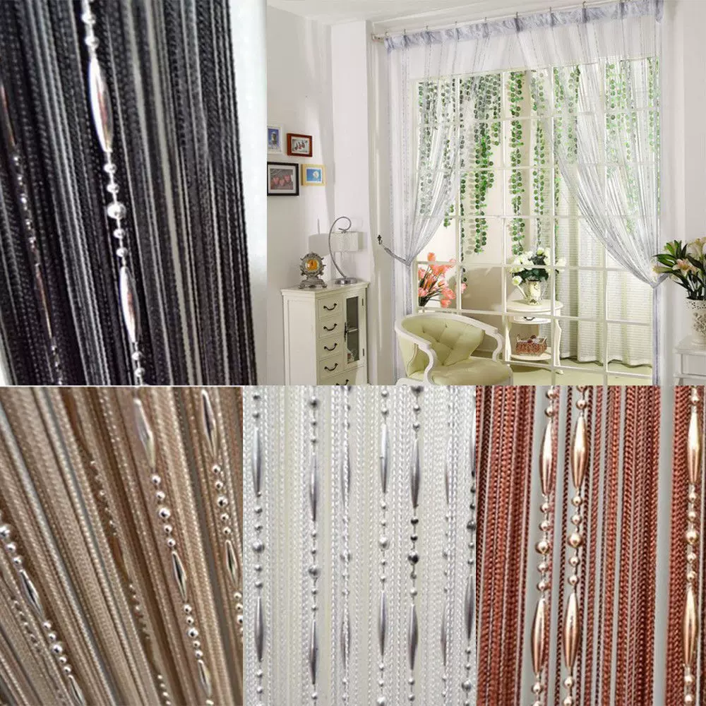 链条线帘外贸热卖门帘隔断珠帘韩式新中式成品跨境电商专供加密