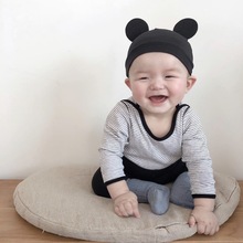 韩国ins可爱毛球婴儿帽子0-3月薄款针织婴儿帽子春夏小宝宝婴儿帽