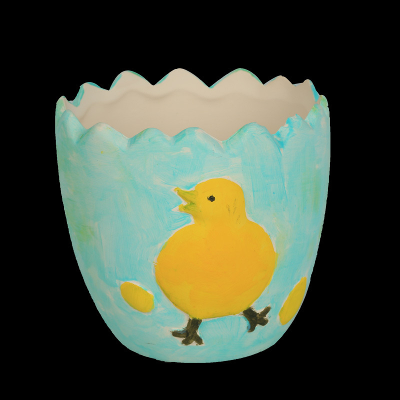 Maceta pequeña de cerámica de bricolaje, rompecabezas para niños creativos, graffiti, juguetes de pintura de arena, pintura en blanco, salida de pintura propia