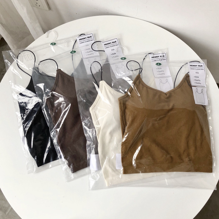 Spring and Summer Practical Lengthened Strapless Vest with Chest Pad All-Match Thin Shoulder Strap Underwear