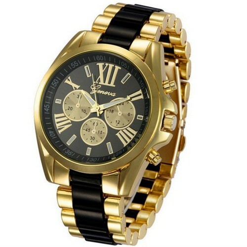 Manufacturer wholesale Geneva fashion high-end three-eye steel band watch men's quartz watch wholesale micro-business supply
