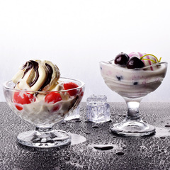 Lead-free transparent dessert juice salad glass milk tea smoothie drink cup creative household bowl ice cream cup water cup