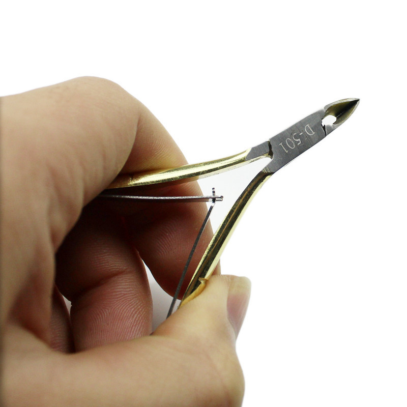 Exfoliating golden nail scissors for manicure stainless steel