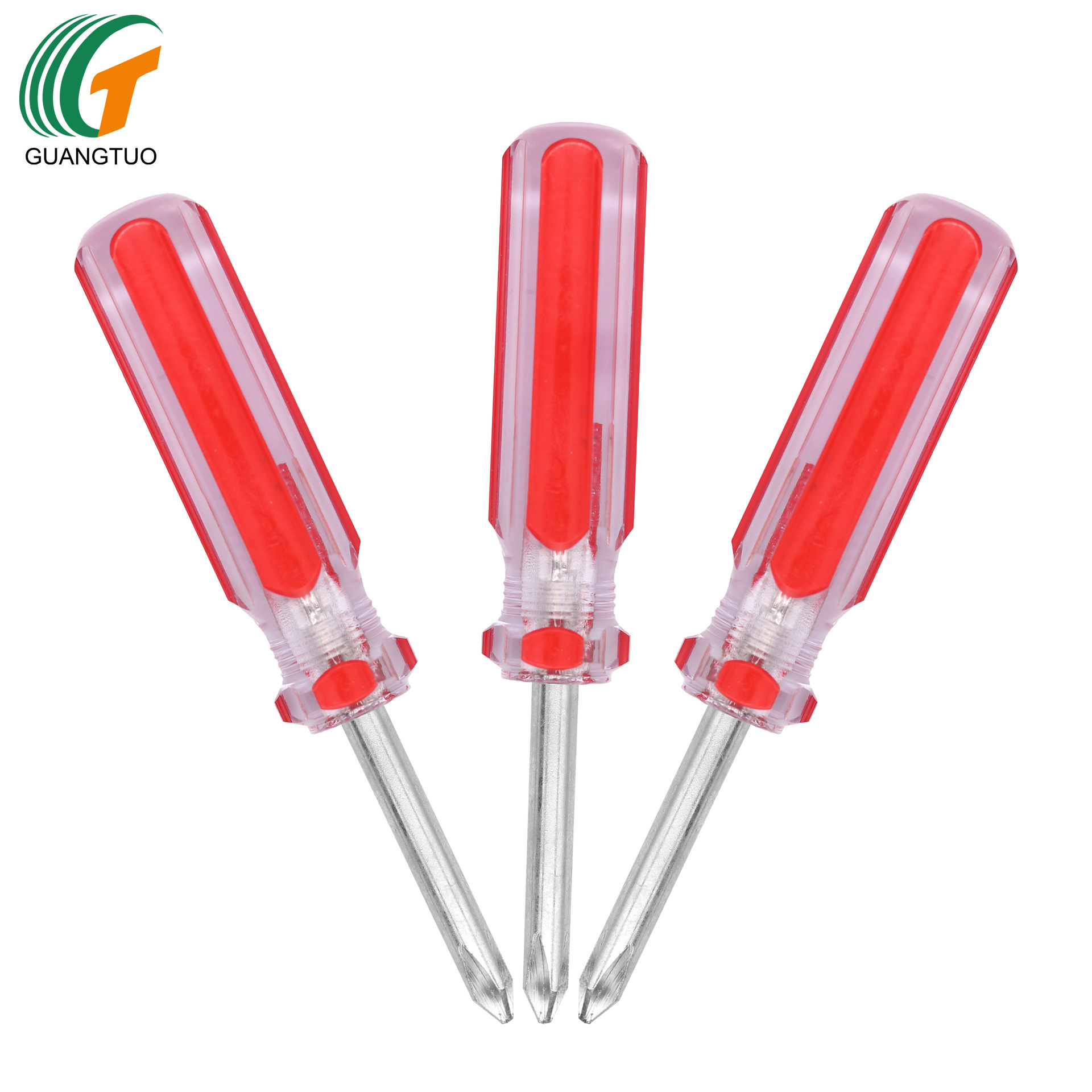 供应5*94mm彩条柄透明柄十字螺丝刀 红色彩条螺丝刀 双色螺丝刀