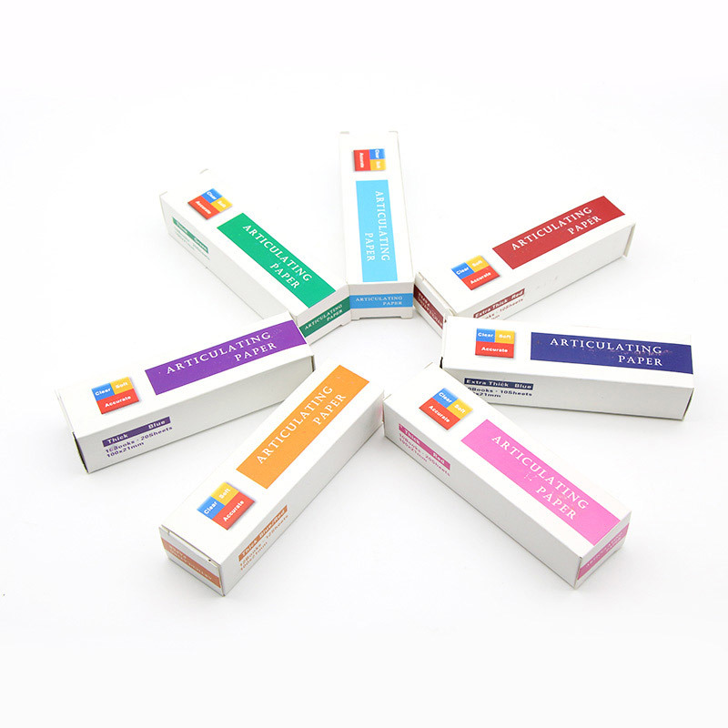 Papel de occlusión dental, tipo fino, tipo grueso, tipo extra grueso, de una sola cara, de doble cara, papel de occlusión para toma de impresiones, modelo de exportación. image 5