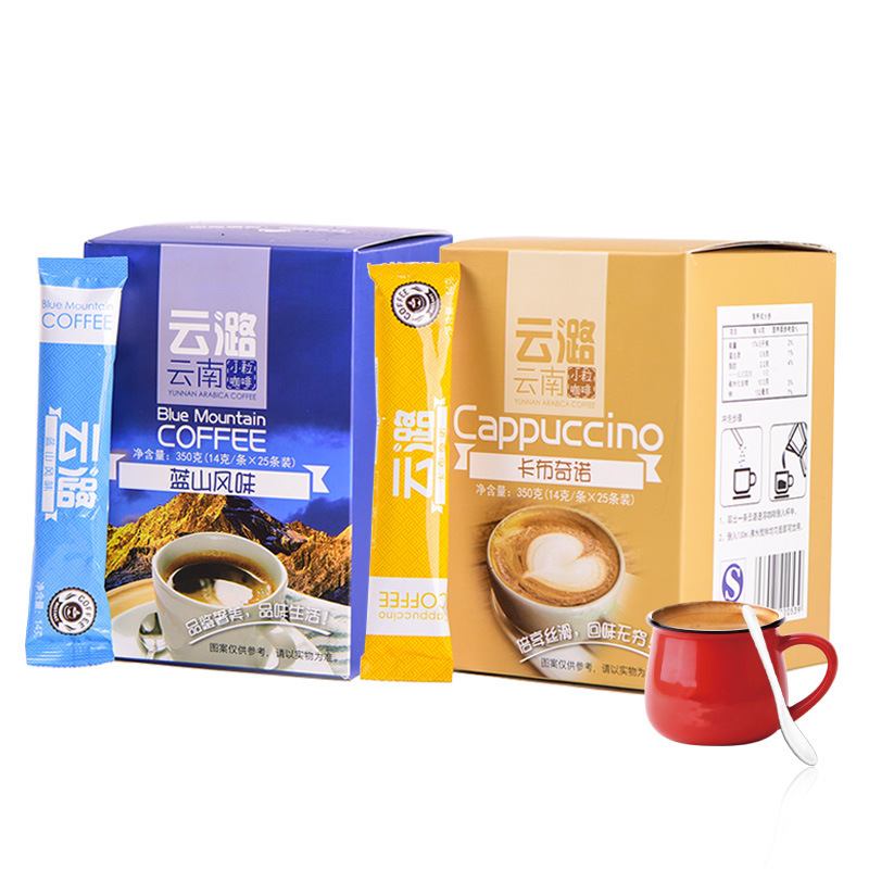 Yunqi Blue Mountain flavor capsicino flavor three-in-one instant coffee sugar Yunnan small grain coffee 3-in-1 Yunqi Blue Mountain flavor capsicino flavor three-in-one instant coffee sugar Yunnan small grain coffee 3-in-1