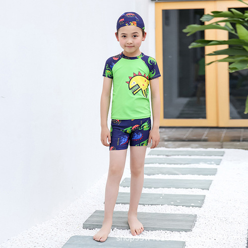 Quick-drying children's swimsuits for boys and girls new small and medium-sized split baby girls swimwear and trunks set wholesale
