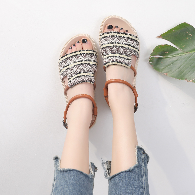 Vs-6 2026 New Style Sandals for Women, Suitable for Spring and Summer, Ethnic Style, Open-Toe, Flat-Soled, Versatile for Students, Korean Style, Large Size for Women Vs-6 2026 New Style Sandals for Women, Suitable for Spring and Summer, Ethnic Style, Open-Toe, Flat-Soled, Versatile for Students, Korean Style, Large Size for Women