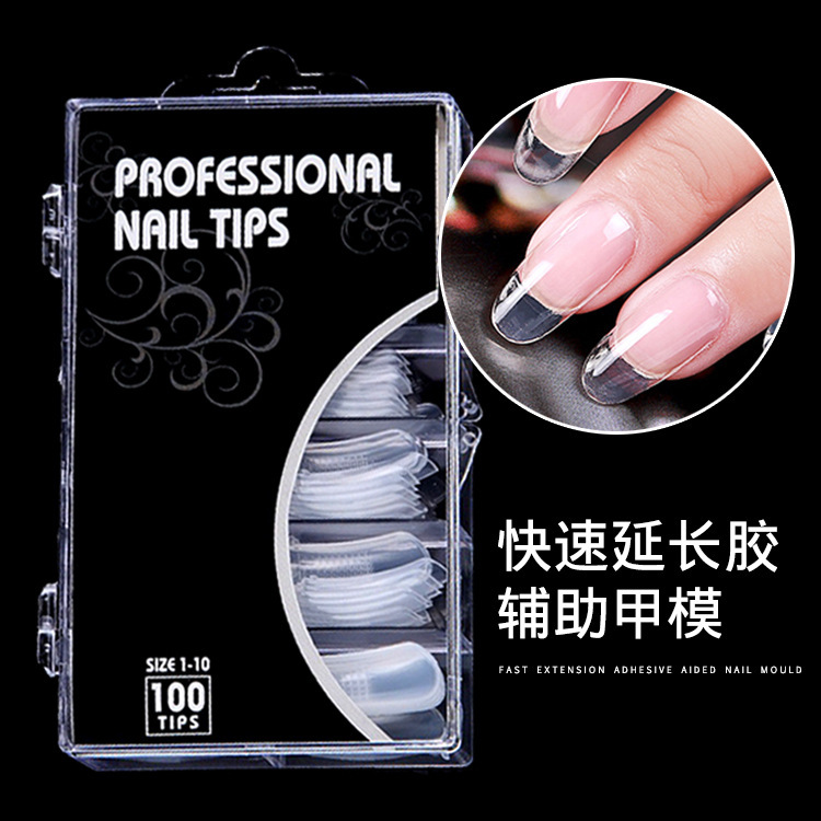 Nail fast phototherapy with scale crystal transparent extension nail 100 pieces glue patch extension nail auxiliary nail mold