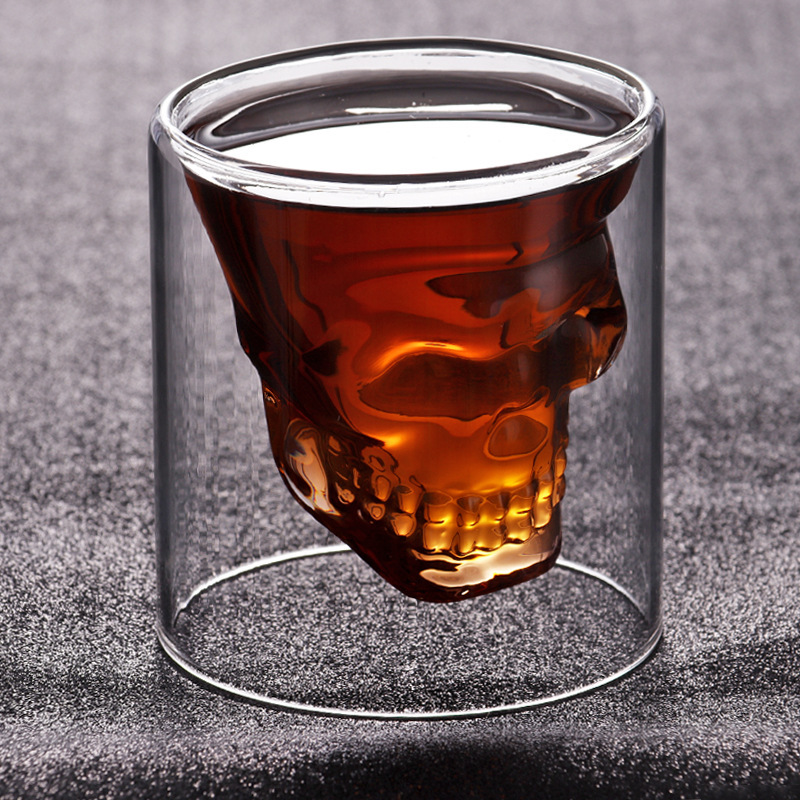Double-Layer Skull Glass Creative Bar Cup Transparent Insulated Water Cup Skull Cup Beer Cup Confinement Pirate Double-Layer Skull Glass Creative Bar Cup Transparent Insulated Water Cup Skull Cup Beer Cup Confinement Pirate