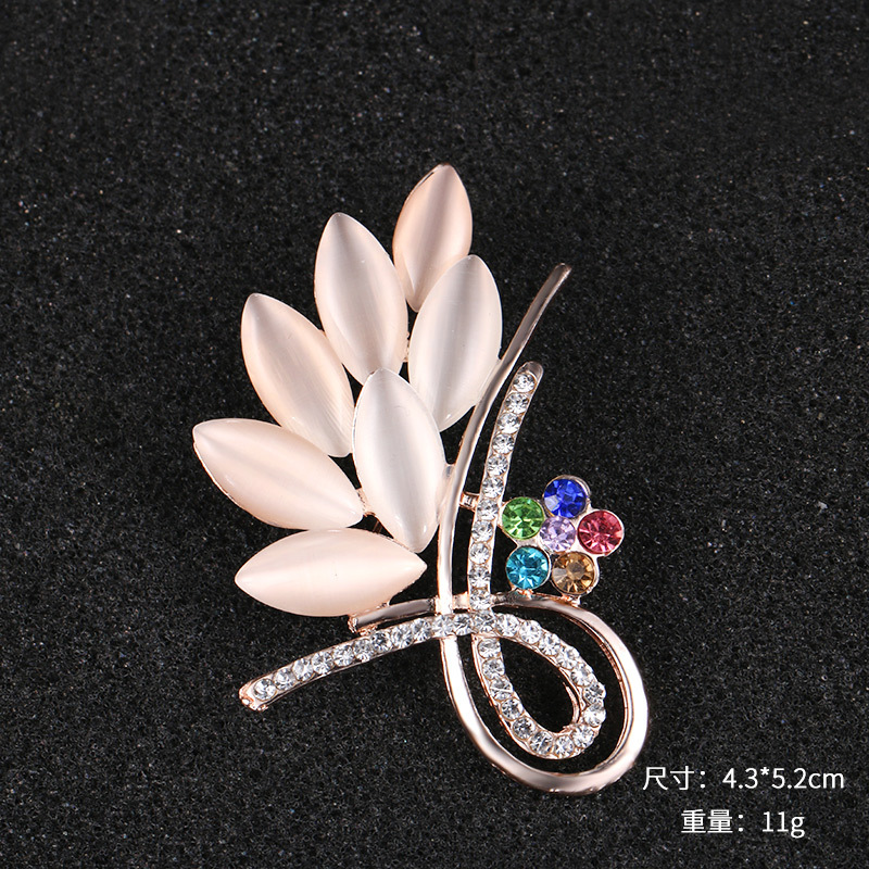 2024 nuevo día de la madre venta caliente broche de ópalo mujer con incrustaciones de diamantes de imitación broche accesorios de ropa joyería